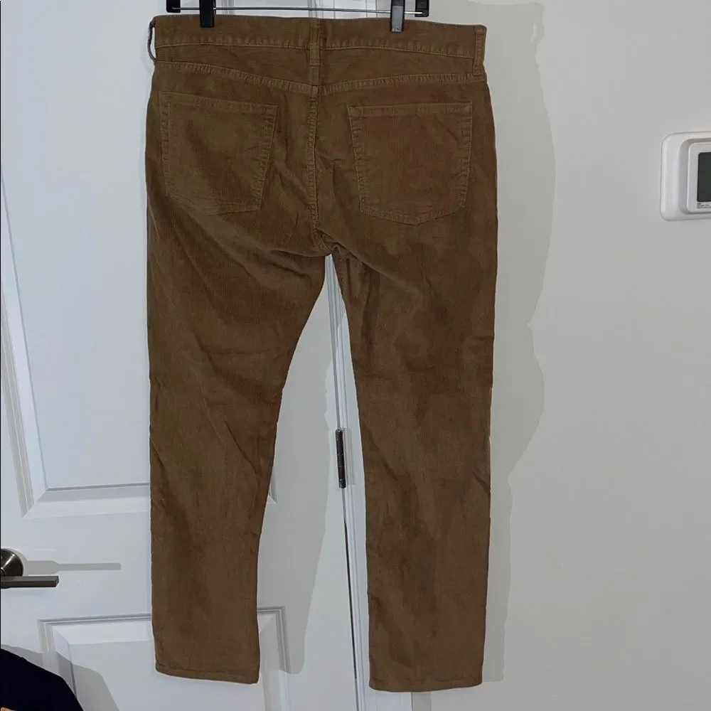 J Crew 5 pocket casual Gold Tan Corduroy pants trousers 36 x 29 1/2 (34x30) M